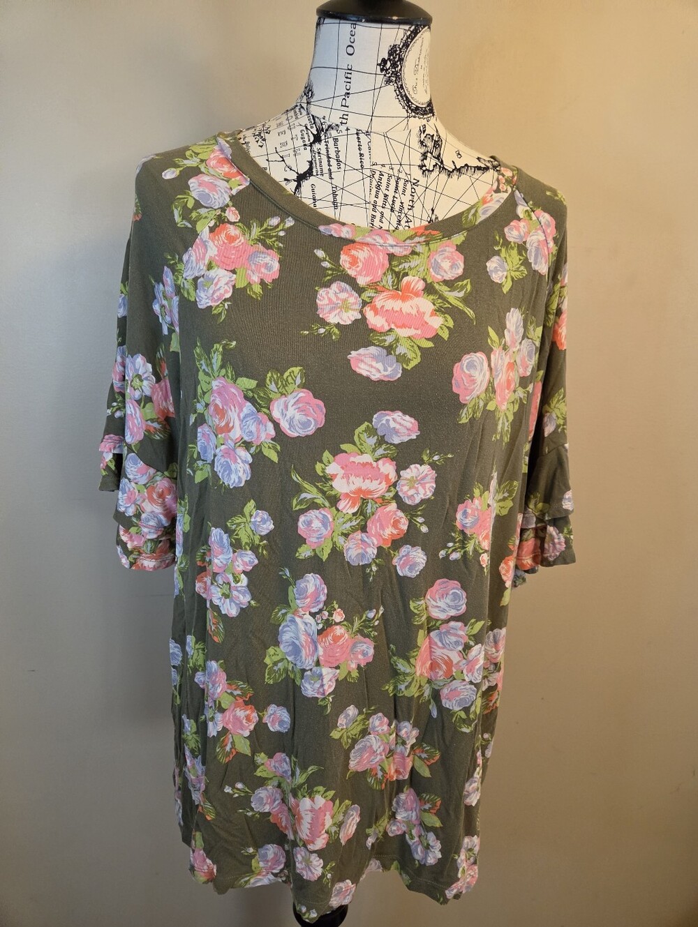 Matilda Jane XL Floral Blouse Ruffle Sleeve Cottagecore Boho Romantic Top